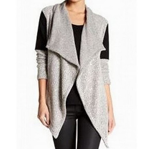 blanc noir Sweaters - BNCI Open Front Tweed Drape